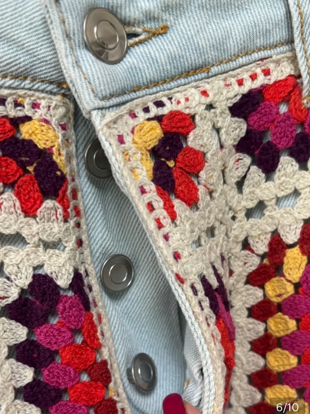 Crochet Denim Shorts